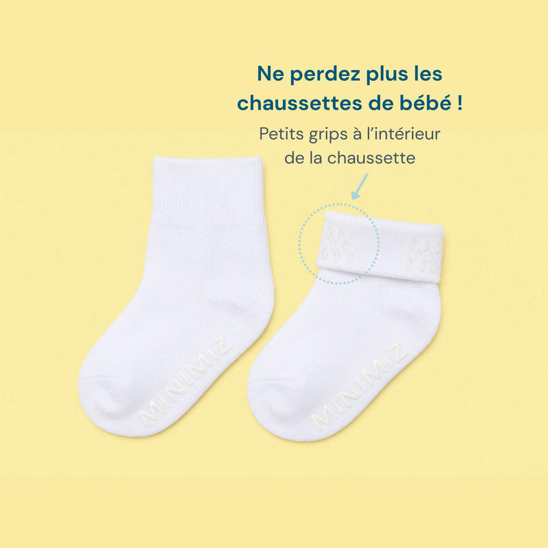 Chaussettes antidérapantes bébé blanc