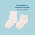 Chaussettes bébé antidérapantes et qui tiennent aux pieds - Écru