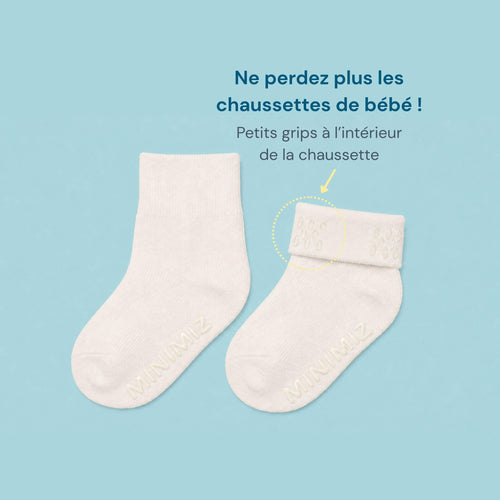 chaussettes antidérapantes bébé écru