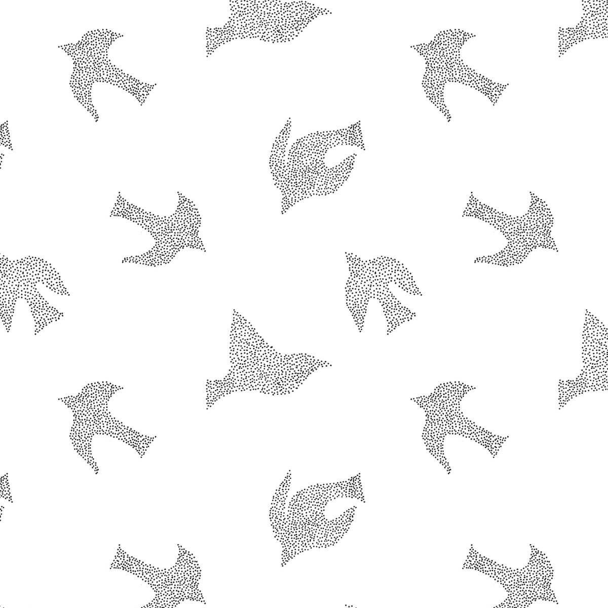 Motif Birds de la gigoteuse de voyage minimiz : oiseaux gris sur fond blanc
