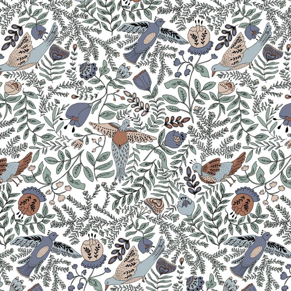 Motif Jodhpur de la gigoteuse de voyage minimiz : oiseaux et feuillages bleu et bordeaux