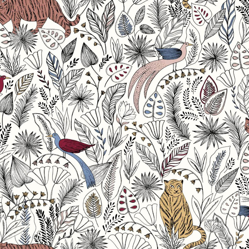 Motif Mandalay de la gigoteuse de voyage minimiz : tigres et oiseaux dans la jungle