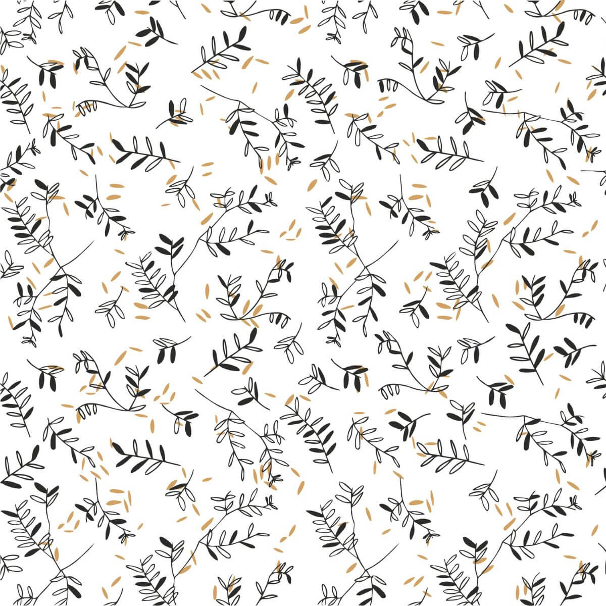 Motif Rosemary de la gigoteuse de voyage minimiz : brins de feuillage noirs sur fond blanc