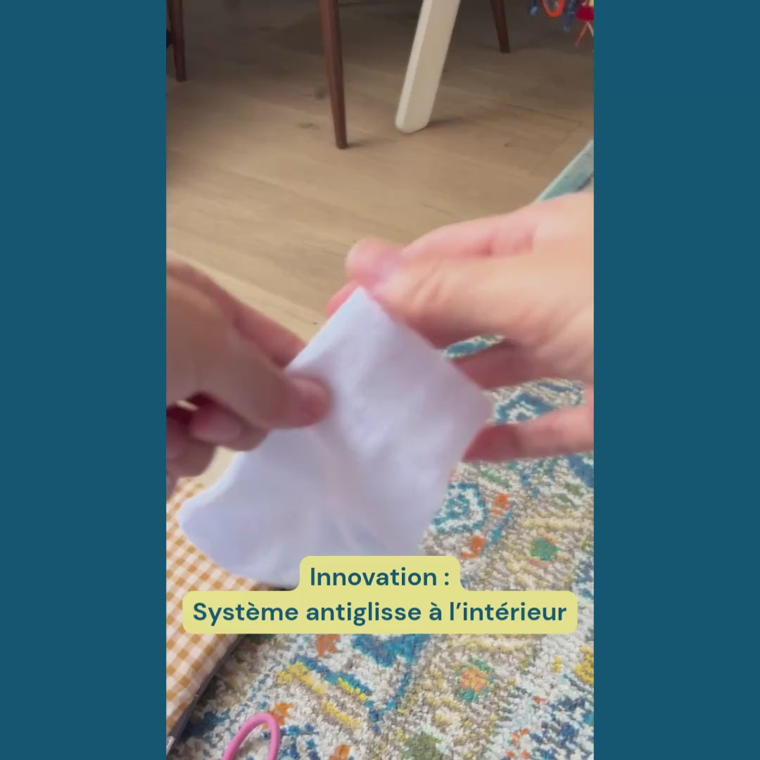 chaussettes bébé antiglisse vidéo