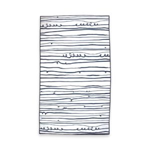 serviette microfibre rayée noir et blanc minimiz stripes enfants plage voyage légère compacte microfibre yoga